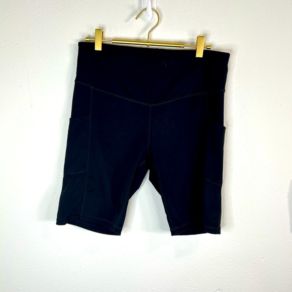 LIFESKY Womens XL Black Biker Shorts High Waist Compression Yoga Activewear - Picture 1 of 6